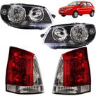 KIT Farol Lanterna Palio 2004 2005 06 a 2016 Máscara Negra Aro Cromado FU