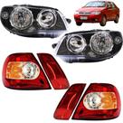KIT Farol Lanterna Siena 2004 2005 2006 2007 Máscara Negra Aro Cromado