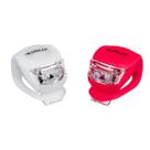 Kit Farol Lanterna Silicone 2 Leds BI049 BI050 Bike Bicicleta Dianteiro Traseiro Ajuste Intensidade