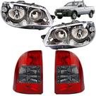 KIT Farol Lanterna Strada 2005 2006 a 2012 Máscara Cromada Aro Preto FUMÊ