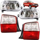 KIT Farol Lanterna Uno Fire 2001 02 03 04 a 2013 Cromado CRISTAL