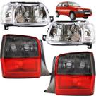 KIT Farol Lanterna Uno Fire 2001 02 03 04 a 2013 Cromado FUMÊ