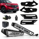 Kit Farol Led Auxiliar de Milha Moldura Preta Botao Modelo Original HR-V 2022 e 2023