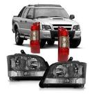 Kit Farol Máscara Cinza Lanterna Traseira Fumê S10 2001 2002 2003 2004 2005 2006 2007 2008 2009 2010 2011
