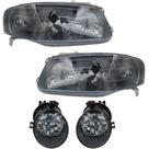 Kit Farol Mascara Cinza Milha Auxiliar Gol G4 2006 Á 2013