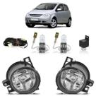 Kit Farol Milha Auxiliar Botão Universal Par Lâmpada Halógena Fox 2003 2004 2005 2006 2007 2008 2009 Crossfox Spacefox