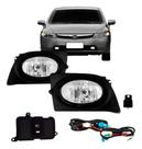 Kit Farol Milha Auxiliar Carro Civic 2007 2008 Com Grade