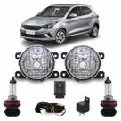 Kit Farol Milha Auxiliar Completo Lisa Acrílico Foco Manual Par Lâmpada H8 Argo 2017 2018 2019 2020