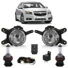 Kit Farol Milha Auxiliar Completo Par Lâmpada H11 Cruze 2010 2011 2012 2013 2014 Lente Lisa Acrílico Kit Farol Milha Auxiliar Completo Par Lâmpada H11 Cruze 2010 2011 2012 2013 2014 Lente Lisa Acrílico