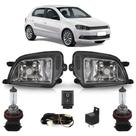 Kit Farol Milha Auxiliar Completo Par Lâmpada H11 Gol G6 2012 2013 2014 2015 2016 Lente Lisa Acrílico