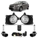 Kit Farol Milha Auxiliar Completo Par Lâmpada H27 Cobalt 2012 2013 2014 2015 Lente Lisa Acrílico