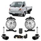 Kit Farol Milha Auxiliar Completo Par Lâmpada H27 Hr 2006 2007 2008 2009 2010 2011 2012 Lente Lisa Acrílico