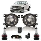Kit Farol Milha Auxiliar Completo Par Lâmpada H8 Amarok 2010 2011 2012 2013 2014 Lente Lisa Vidro