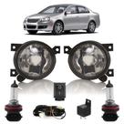 Kit Farol Milha Auxiliar Completo Par Lâmpada H8 Jetta 2007 2008 2009 2010 Lente Lisa Acrílico
