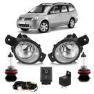 Kit Farol Milha Auxiliar Completo Par Lâmpada H8 Livina 2009 2010 2011 2012 2013 2014 Lente Lisa Vidro