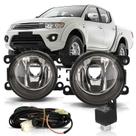 Kit Farol Milha Auxiliar L200 Triton 2013 2014 Botão Universal Lente Lisa Vidro Kit Farol Milha Auxiliar L200 Triton 2013 2014 Botão Universal Lente Lisa Vidro
