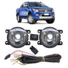 Kit Farol Milha Auxiliar Logan 2014 2015 2016 Lente Lisa Vidro Botão Universal