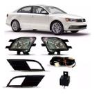 Kit Farol Milha Auxiliar Neblina Jetta 2015 2016 2017 Com Grade
