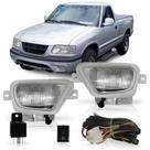 Kit Farol Milha Auxiliar S10 1999 2000 Lente Lisa Vidro Botão Modelo Universal