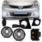Kit Farol Milha Auxiliar Tiida 2012 2013 2014 2015 Com Grade