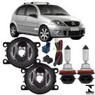 Kit farol milha citroen c3 2009 ate 2013 e lampadas halogena