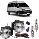 Kit farol milha fiat ducato 2005 ate 2016 com led vidro