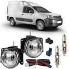 Kit farol milha fiat fiorino 2011 ate 2021 com led vidro