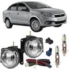 Kit farol milha fiat grand siena 2012 ate 2021 com led vidro