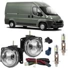 Kit farol milha fiat jumper 2005 ate 2014 com led vidro