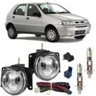 Kit farol milha fiat palio fire g2 2001 a 2007 com led vidro