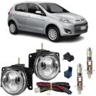 Kit farol milha fiat palio g5 2012 ate 2017 com led vidro