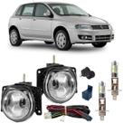 Kit farol milha fiat stilo 2002 ate 2011 com led vidro