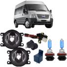Kit farol milha ford transit 2007 a 2014 super branca