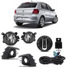 Kit Faról Milha Gol G7 Com Grade Preta Int Original Cromado SL-262410 - Shocklight