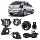 Kit Faról Milha Gol G7 Com Grade Preta Int Original Cromado SL-262410 - Shocklight