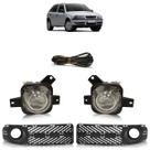 Kit Farol Milha Grade Moldura Milha Gol 2003 2004 2005 Fase II Botão Modelo Universal
