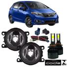 KIT Farol Milha Honda New Fit 2014 a 2022 Super Led