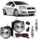 Kit farol milha led fiat linea 2009 ate 2016 vidro
