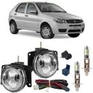 Kit farol milha led fiat palio fire g3 2004 a 2016 vidro