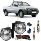 Kit farol milha led fiat strada fire 2001 ate 2012 vidro