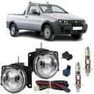 Kit farol milha led fiat strada fire 2002 ate 2012 vidro