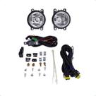 Kit Farol Milha Led Kwid Moldura Cromada Botão Universal