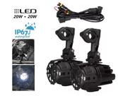 Kit Farol Milha Led Moto P/ Protetor Carenagem universal