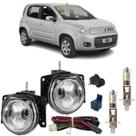 Kit farol milha led uno economy 2012 2013 2014 vidro