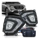 Kit Farol Milha Moldura LED DRL com Seta Creta 2020 2021
