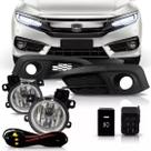 Kit Farol Milha Neblina Mold Preta Civic G10 2017 2018 2019