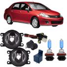 Kit farol milha nissan tiida 2008 a 2013 super branca