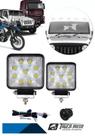 Kit Farol Milha Off Road Troller Jeep Pickup 9 Led Quadrado