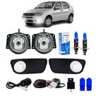 Kit Farol Milha Palio Fire Celebration 0710 H1 Lente Vidro Cromado