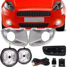 Kit Farol Milha Punto 2007 A 2012 Com Moldura Botão Rele
